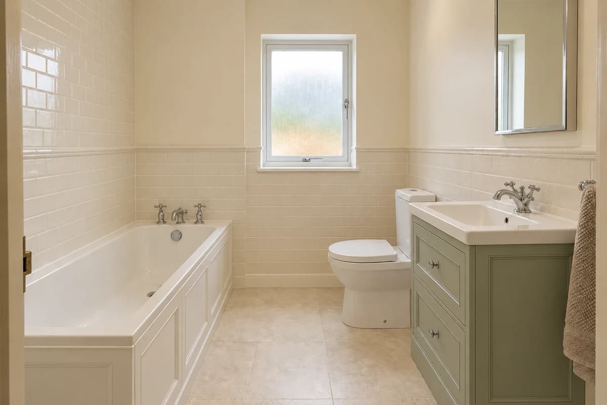 Illustration: a bath-only bathroom in a classic, traditional style