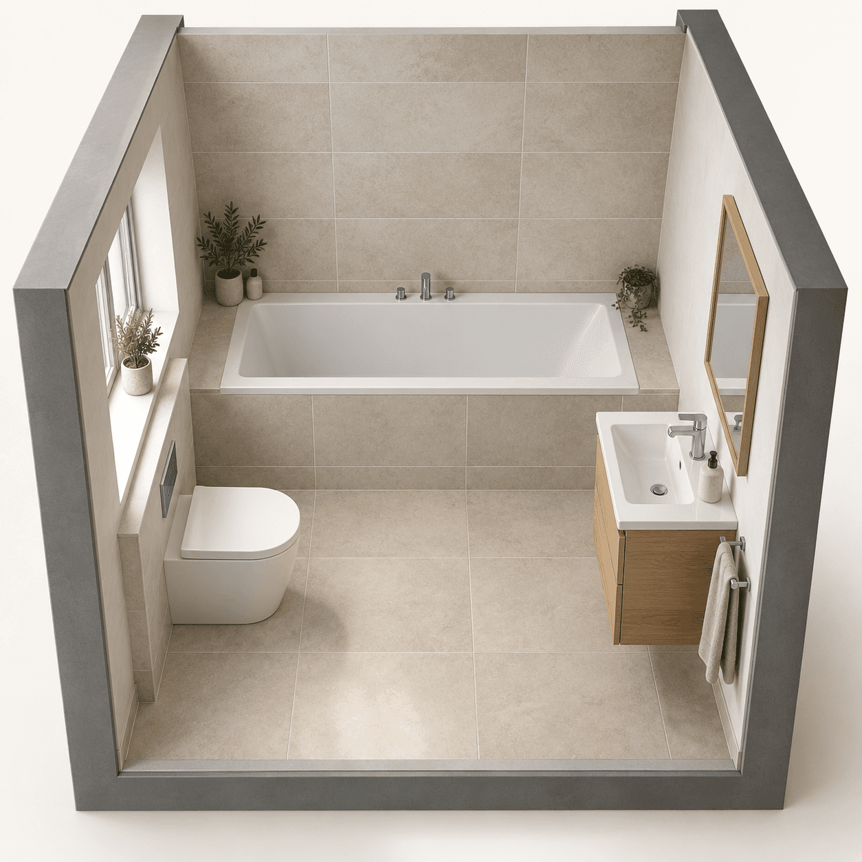 Illustration: a built-in bath
