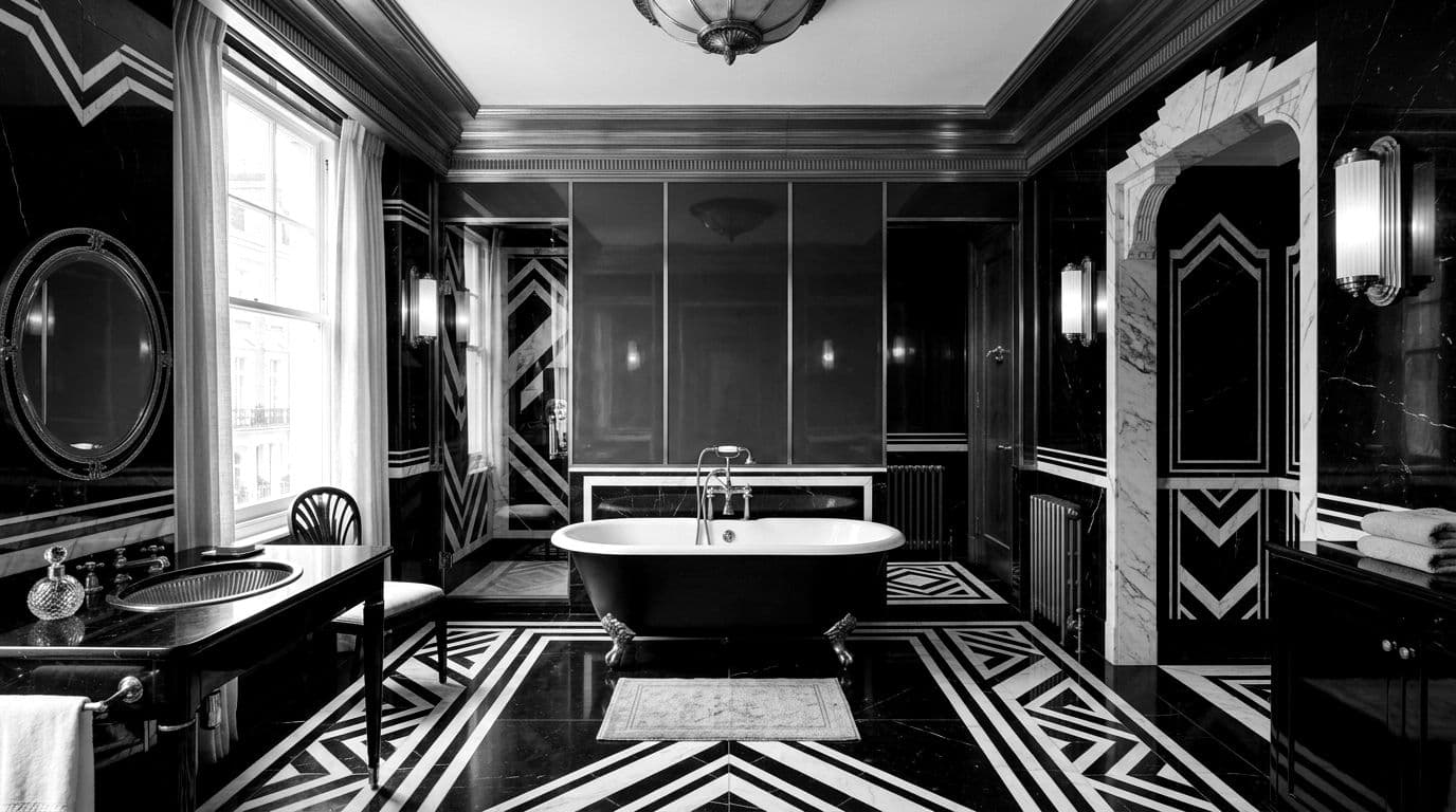 Illustration: a Monochrome bathroom