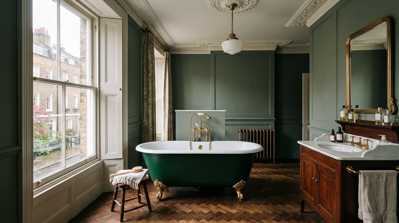 Illustration: a Traditional English bathroom