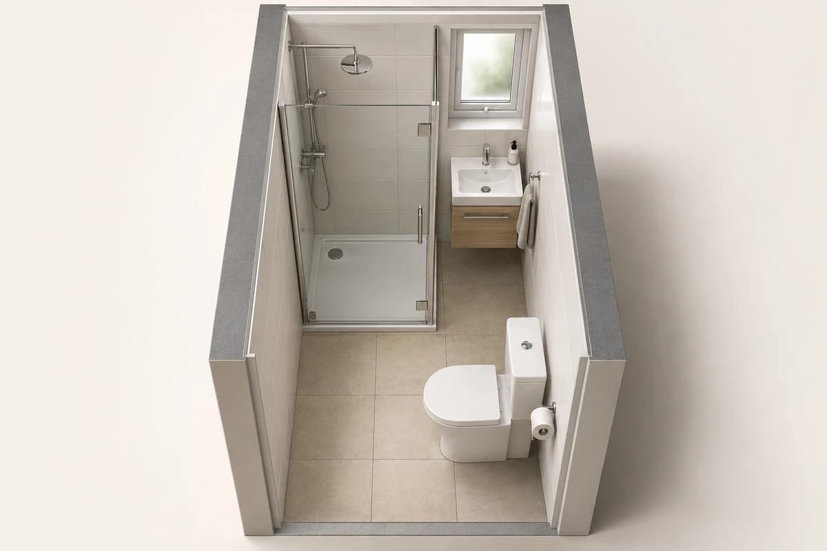 Illustration: a very compact bathroom